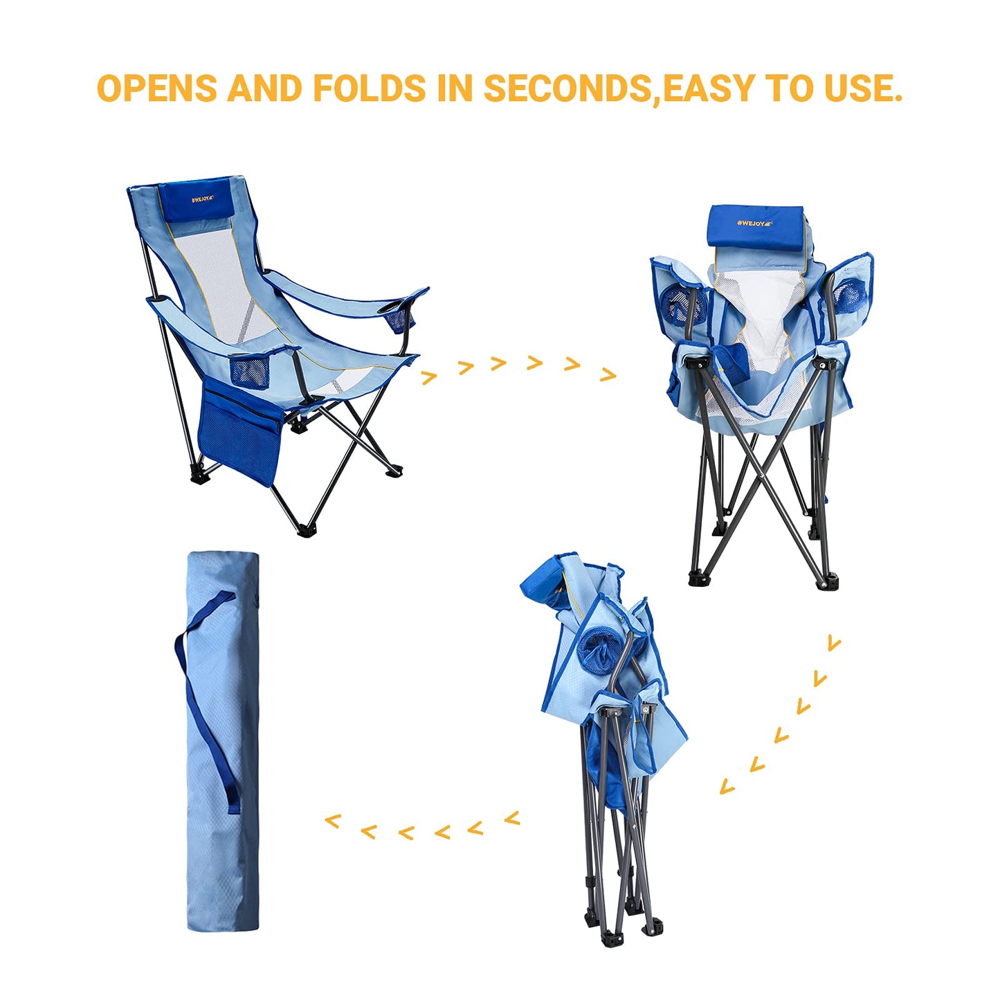 WEJOY Folding Mesh Back Beach Chair