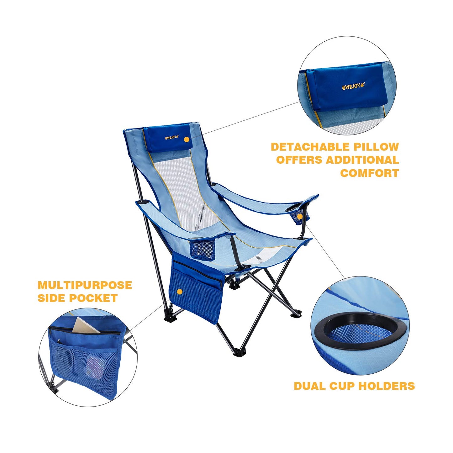 WEJOY Folding Mesh Back Beach Chair