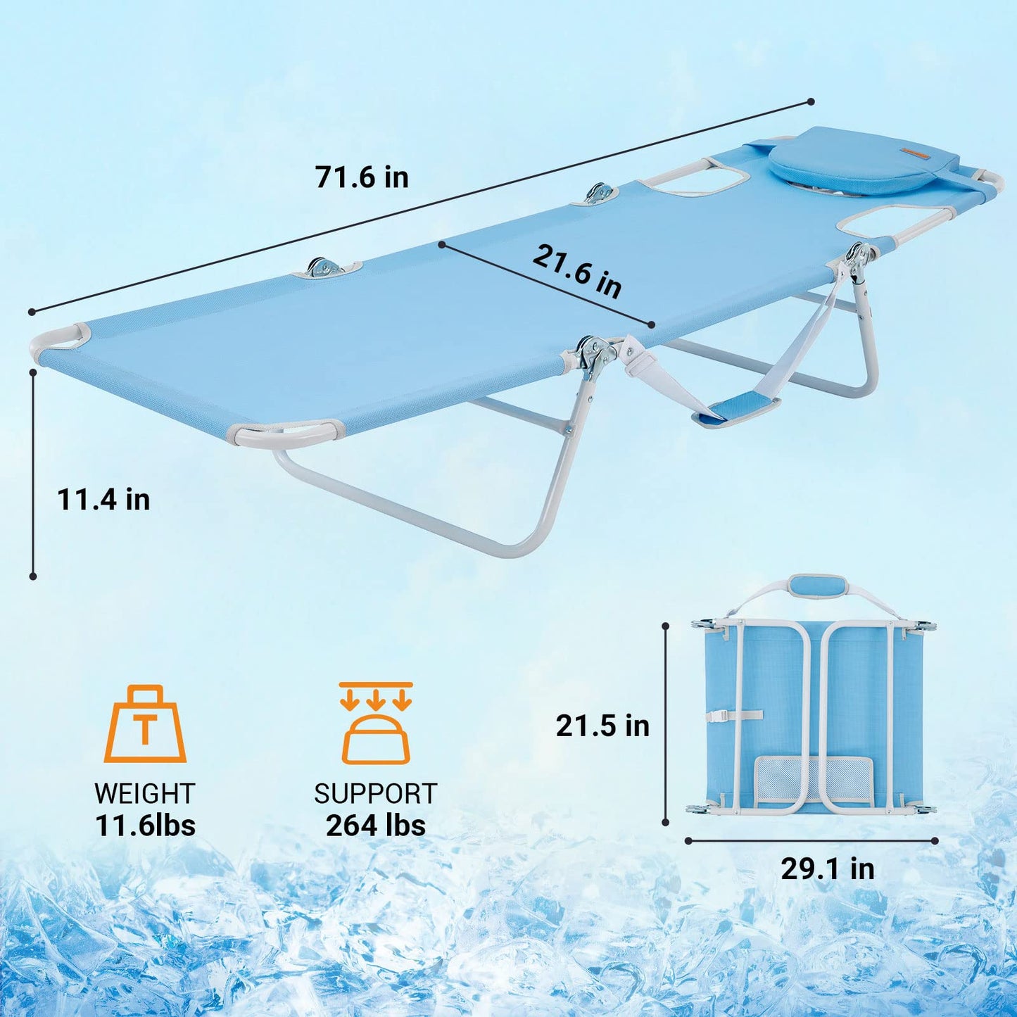 WEJOY 2 Pack Adjustable Tanning Sunbathing Lounge Chair With Face Down Hole