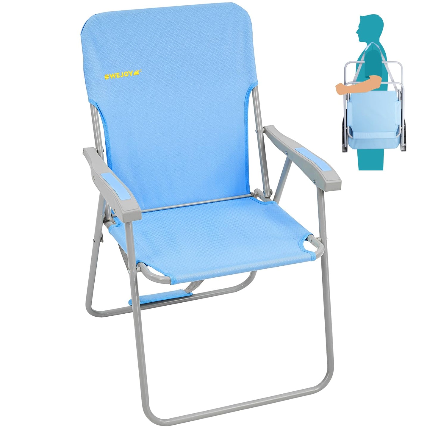 WEJOY Portable Folding High Back Lawn Beach Chair