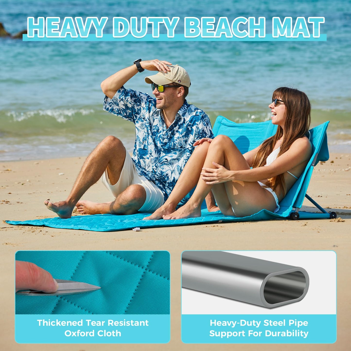 WEJOY Legless Lounger Chair - Ultra Lightweight Beach Mat with Back Support