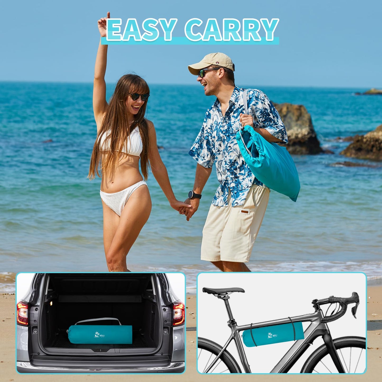 WEJOY Legless Lounger Chair - Ultra Lightweight Beach Mat with Back Support