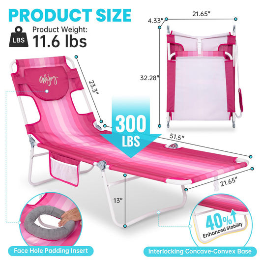 WEJOY Premium 5-Position Adjustable Chaise Lounge