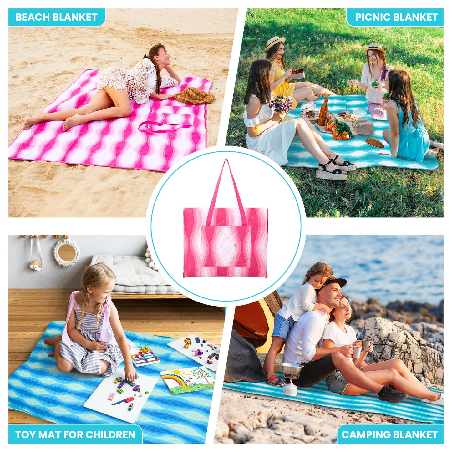 WEJOY Waterproof Picnic Blanket �Sandproof Beach Mat Breathable