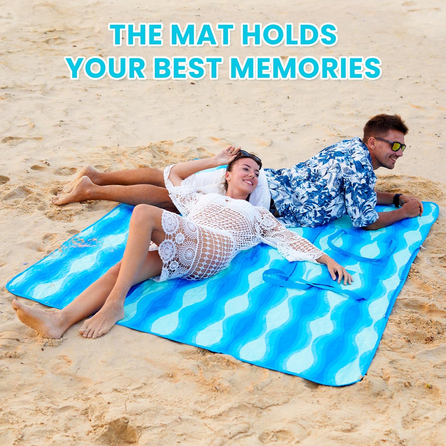 WEJOY Waterproof Picnic Blanket �Sandproof Beach Mat for 4 Adults