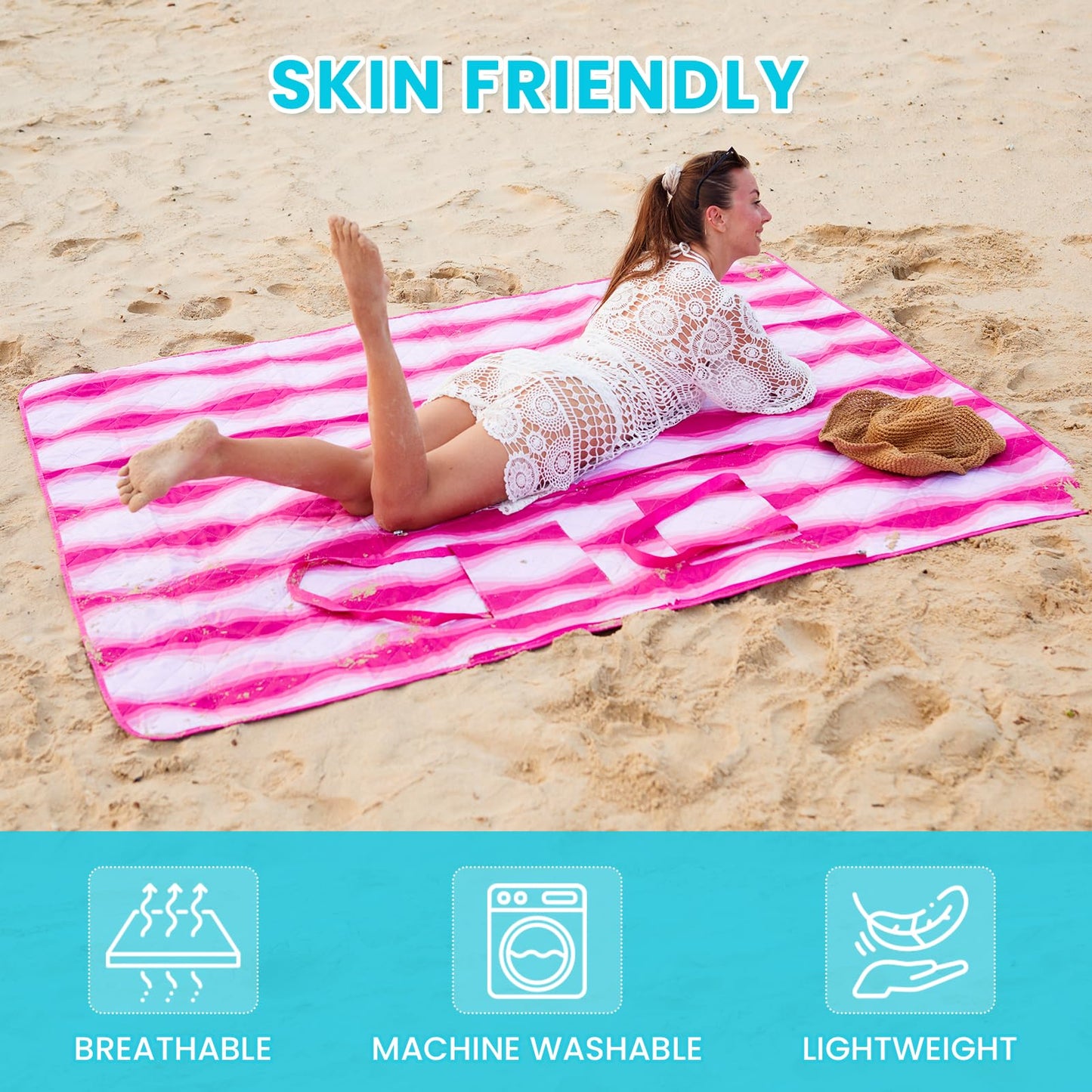 WEJOY Waterproof Picnic Blanket �Sandproof Beach Mat Breathable