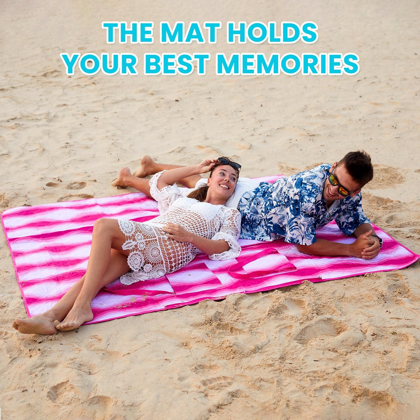 WEJOY Waterproof Picnic Blanket �Sandproof Beach Mat for 4 Adults