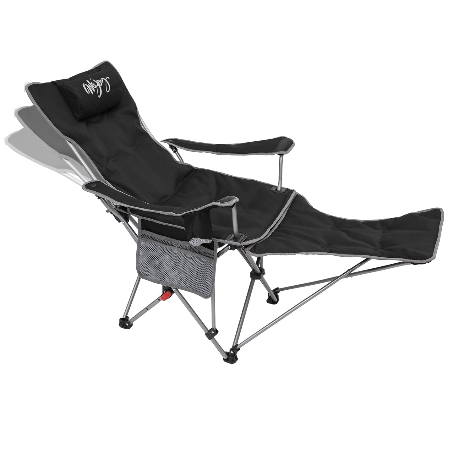 WEJOY Versatile 2-in-1 Padded 3-Position Adjustable Outdoor Folding Lounge Lawn Chair