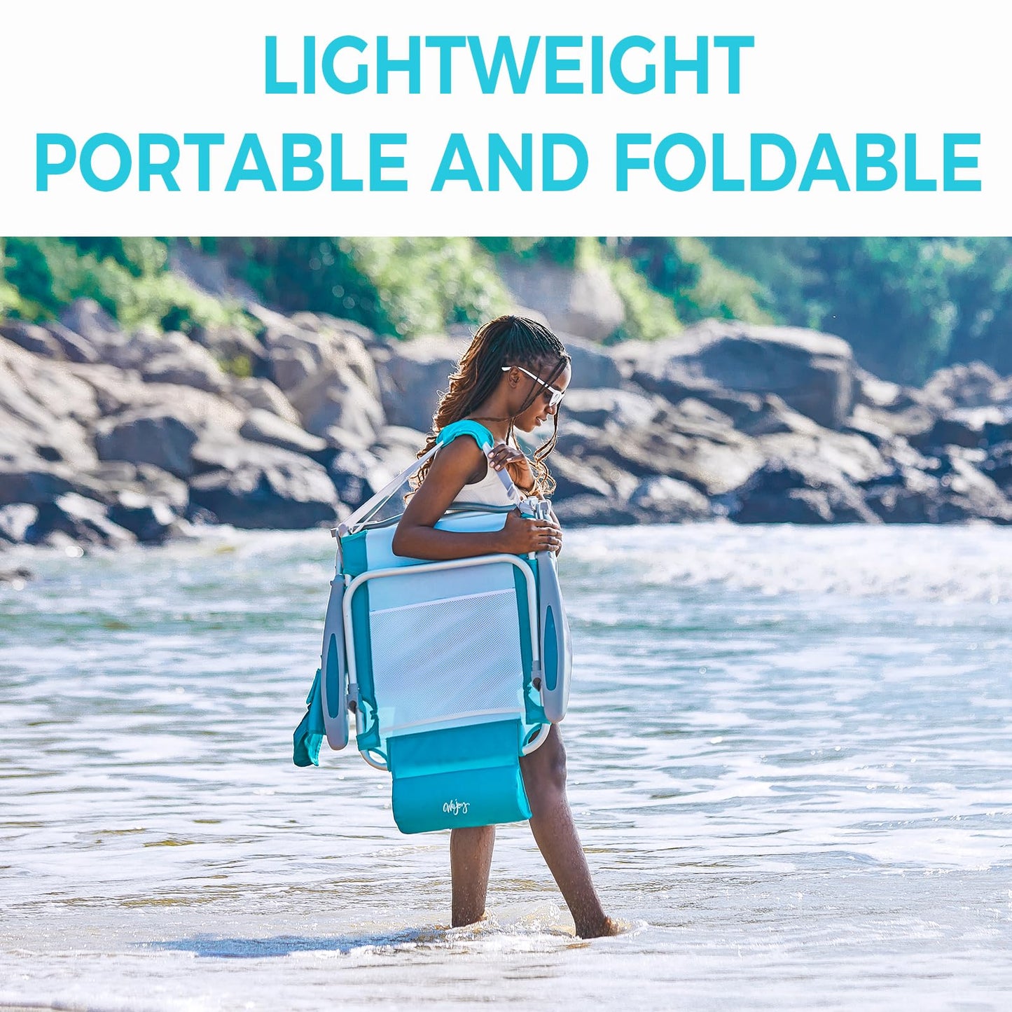 WEJOY Adjustable 4-Position Portable Reclining Beach Chair ¡¸2024 New Color¡¹