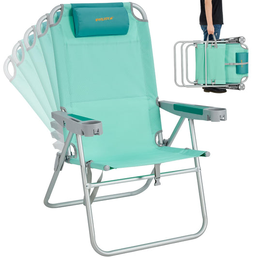 WEJOY Adjustable Lightweight High Back Lawn Beach Armchair