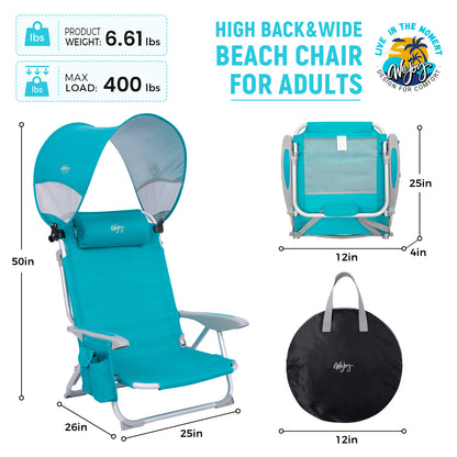 WEJOY WAVORA B10 PLUS Beach Chair with Canopy Shade