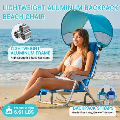 WEJOY WAVORA B10 PLUS Beach Chair with Canopy Shade