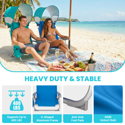 WEJOY WAVORA B10 PLUS Beach Chair with Canopy Shade