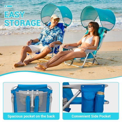 WEJOY WAVORA B10 PLUS Beach Chair with Canopy Shade