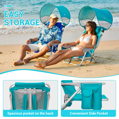 WEJOY WAVORA B10 PLUS Beach Chair with Canopy Shade