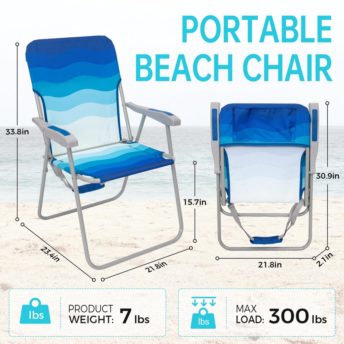 WEJOY Tall Beach Chair Tall Beach Chair ¡¸2024 New Color¡¹