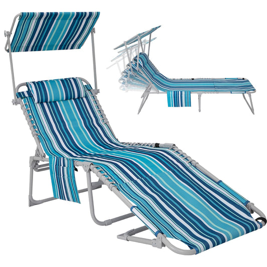 WEJOY Premium Adjustable Beach Lounge Chair Sun Loungers