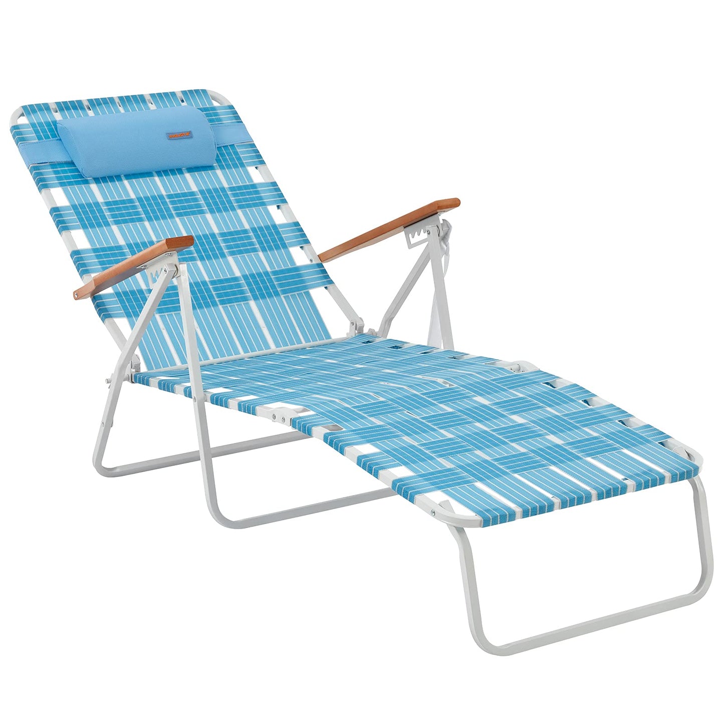 WEJOY Adjustable Folding Webbing Beach Chaise Lounge Chair