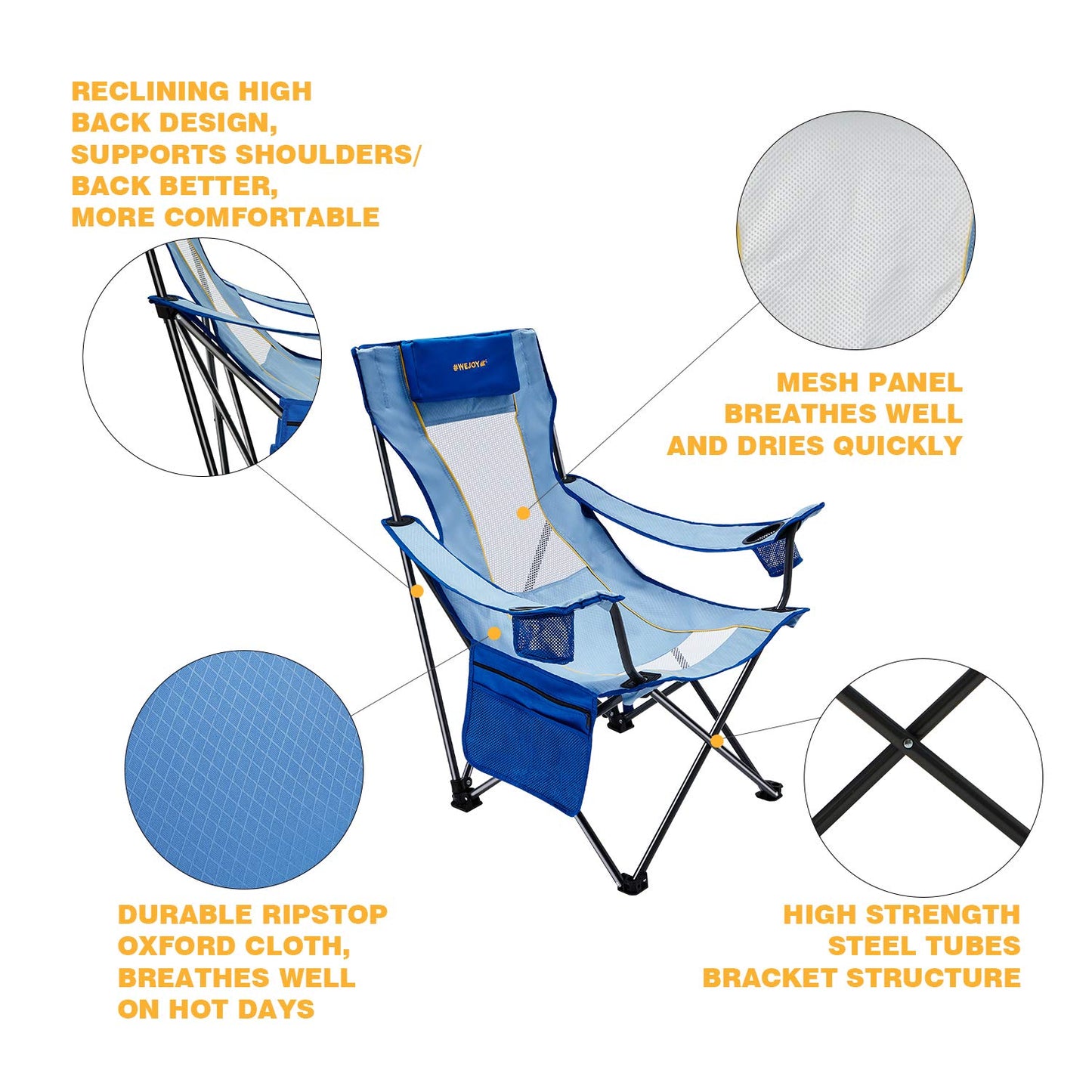 WEJOY Folding Mesh Back Beach Chair