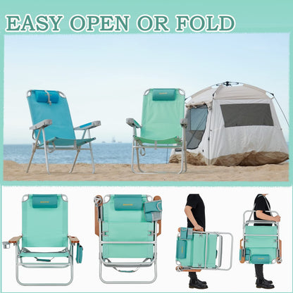 WEJOY 2-Pack Lightweight Portable Folding Beach Chair