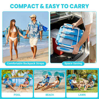 WEJOY WAVORA B10 PLUS Beach Chair with Canopy Shade