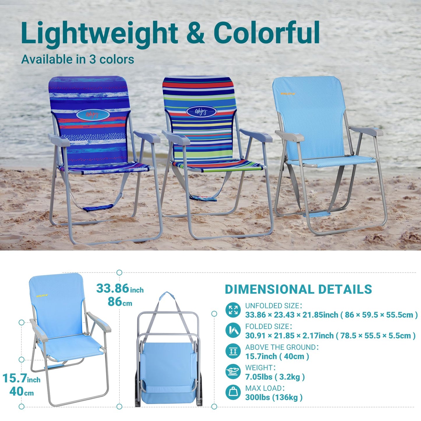 WEJOY Tall Beach Chair Tall Beach Chair ¡¸2024 New Color¡¹