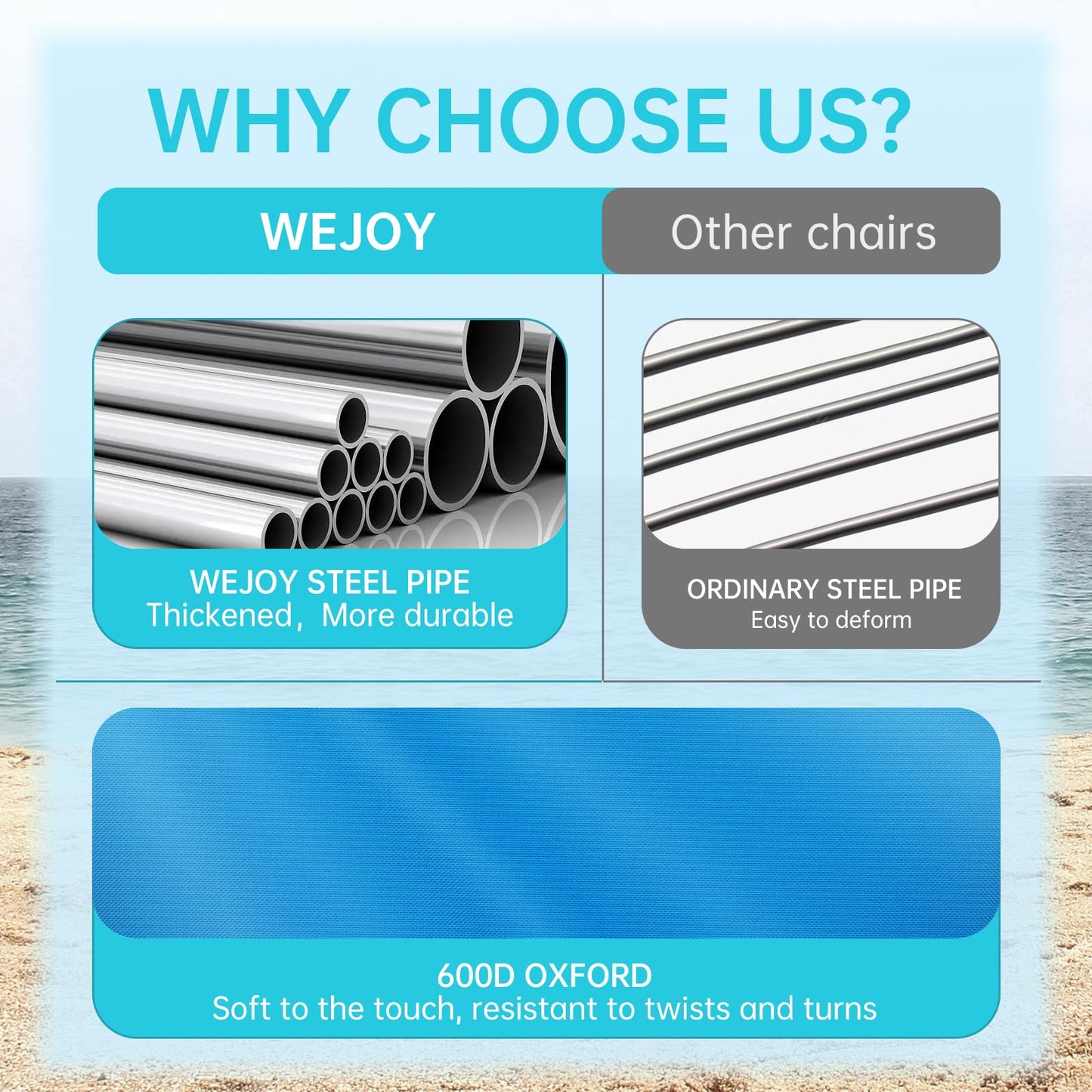 WEJOY Tall Beach Chair Tall Beach Chair ¡¸2024 New Color¡¹