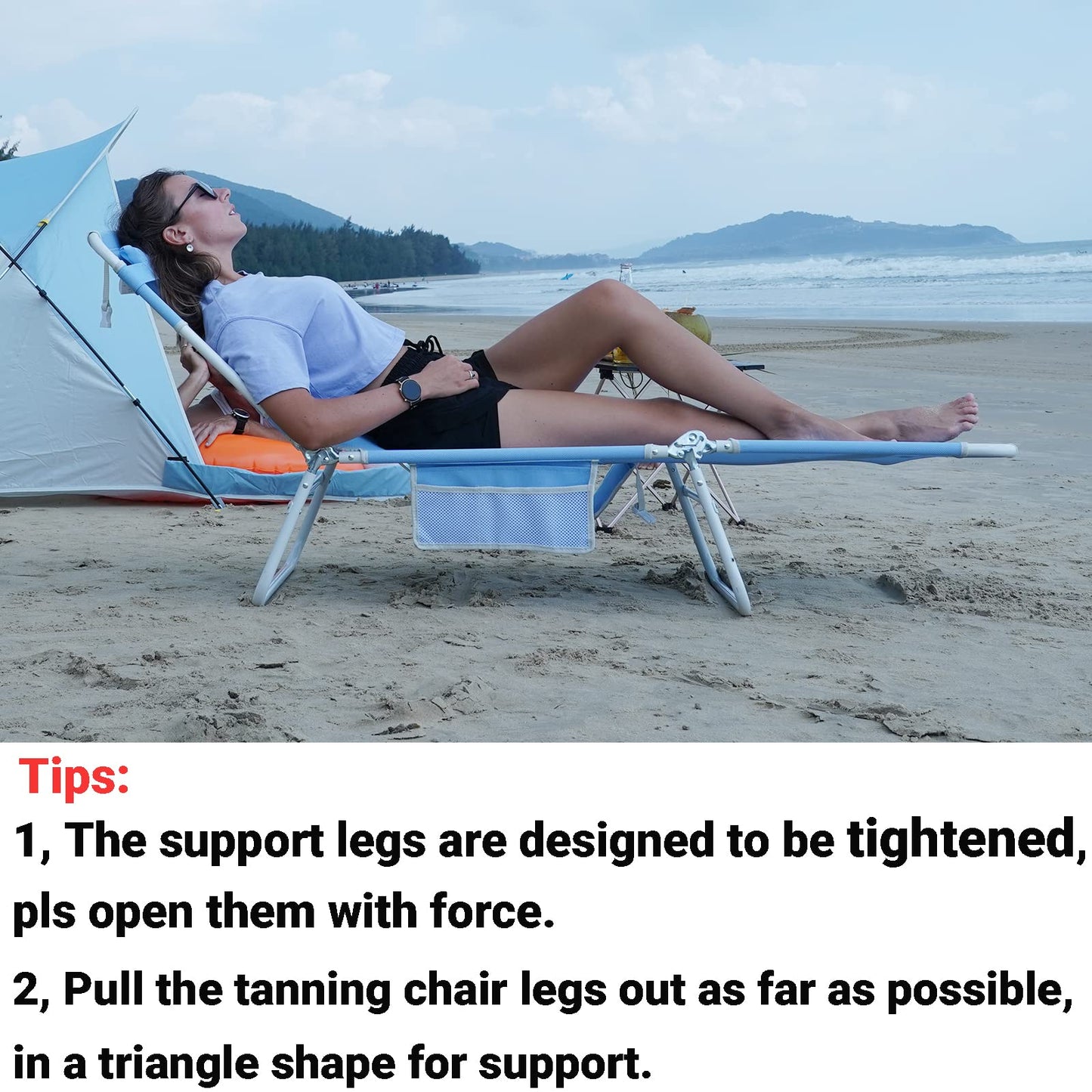 WEJOY Adjustable Tanning Sunbathing Lounge Chair With Face Down Hole