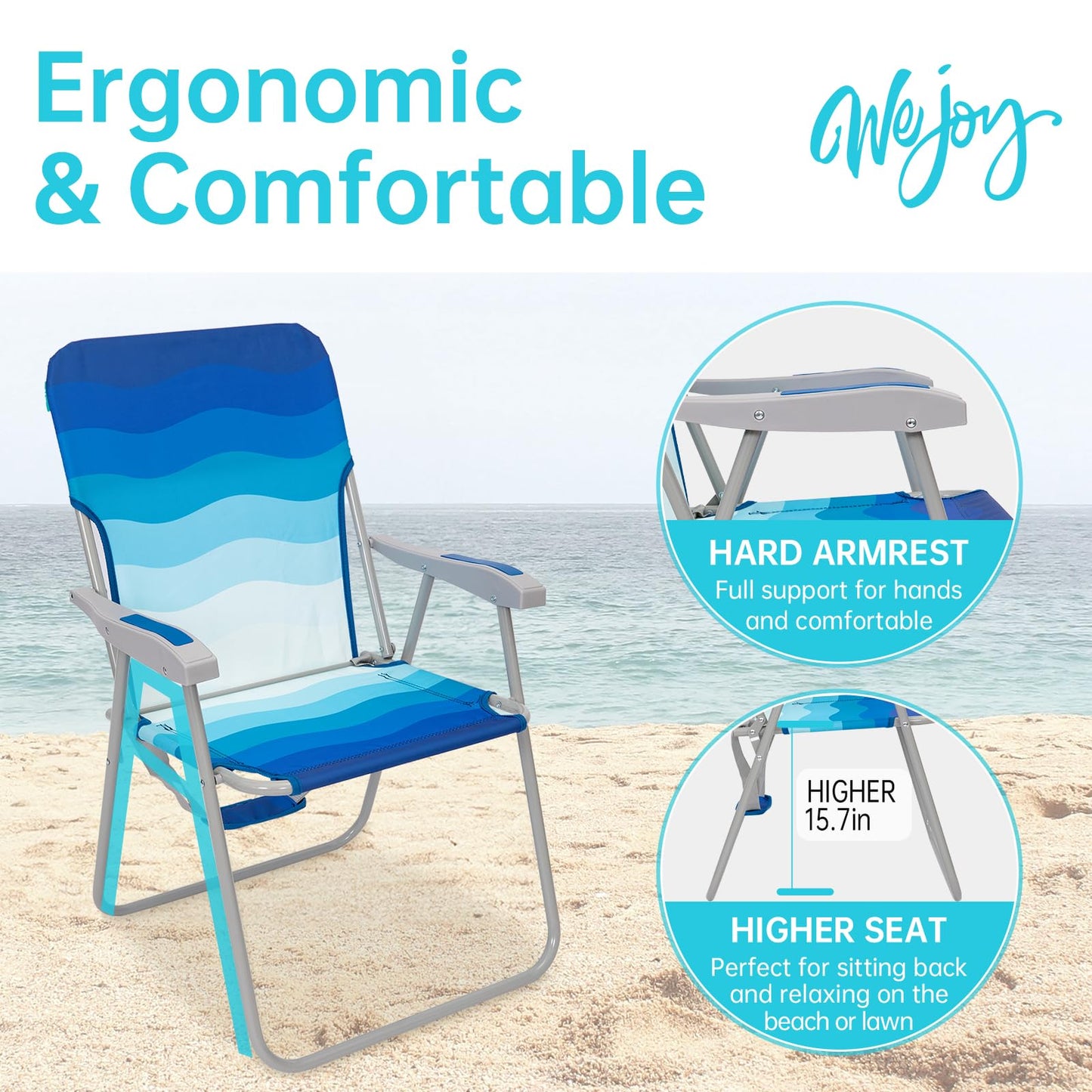 WEJOY Tall Beach Chair Tall Beach Chair ¡¸2024 New Color¡¹