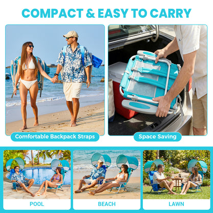 WEJOY WAVORA B10 PLUS Beach Chair with Canopy Shade