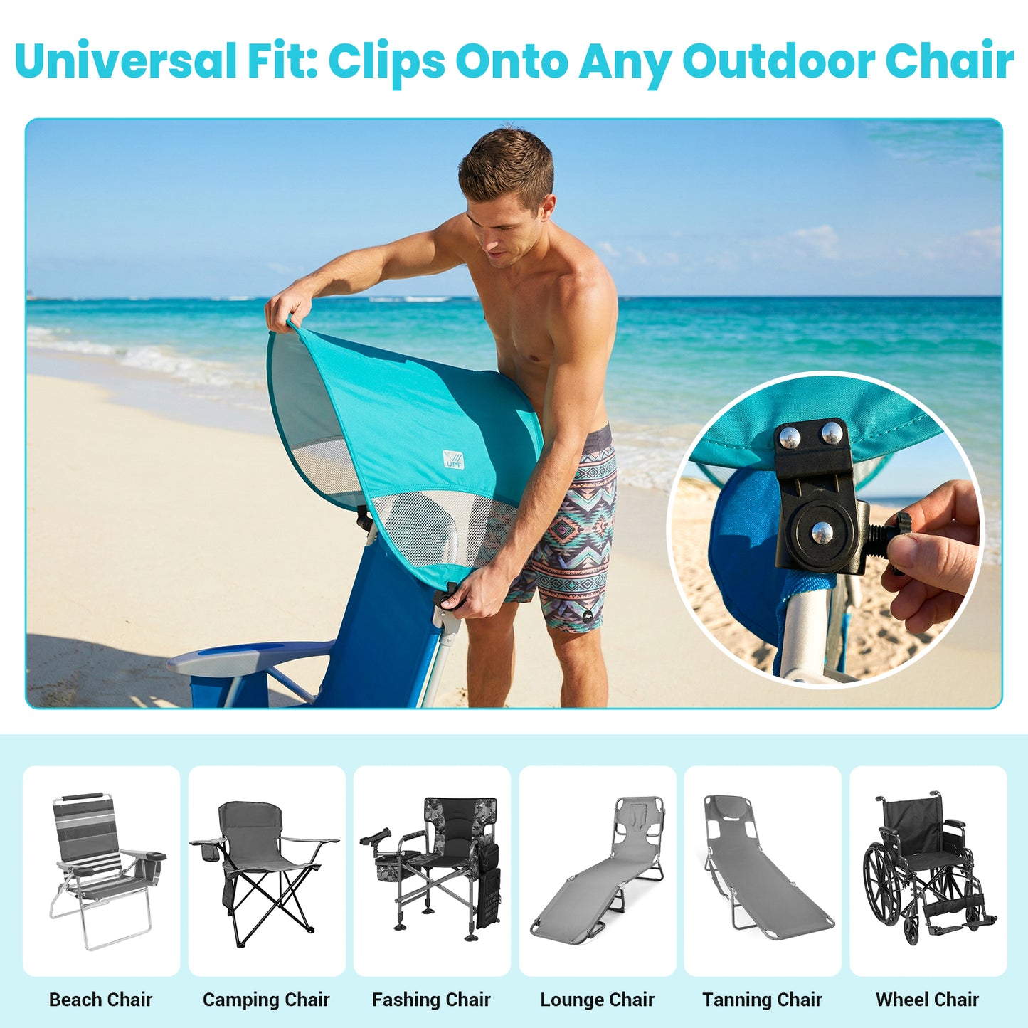 WEJOY WAVORA B10 PLUS Beach Chair with Canopy Shade