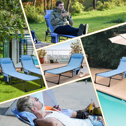 WEJOY Adjustable 4-Position Trifold Portable Outdoor Chaise Lounge Chair