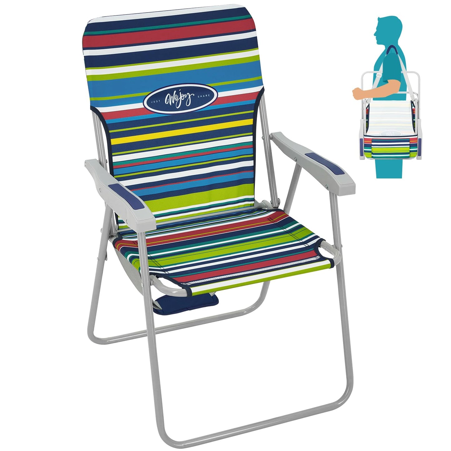 WEJOY Portable Folding High Back Lawn Beach Chair