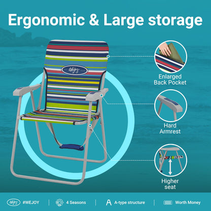 WEJOY Portable Folding High Back Lawn Beach Chair