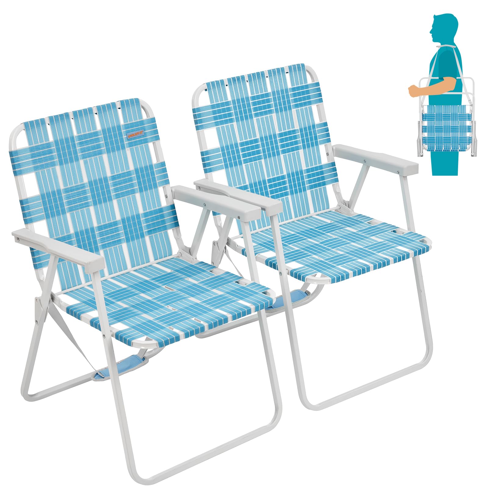 Low-profile Beach Chairs WEJOY Lightweight Webbing Beach Chair
