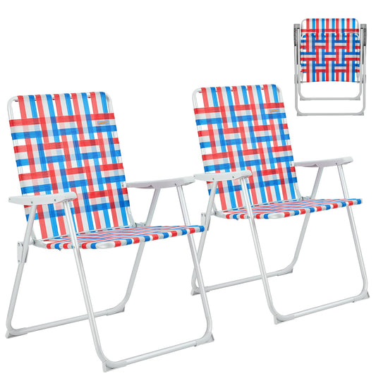 WEJOY 2 Pack Portable Folding Webbed Lawn Beach Chair