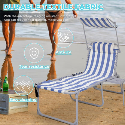 WEJOY Teslin Beach Lounge Chair Plus with Umbrella & Face Hole