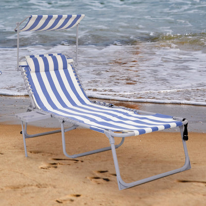 WEJOY Teslin Beach Lounge Chair Plus with Umbrella & Face Hole