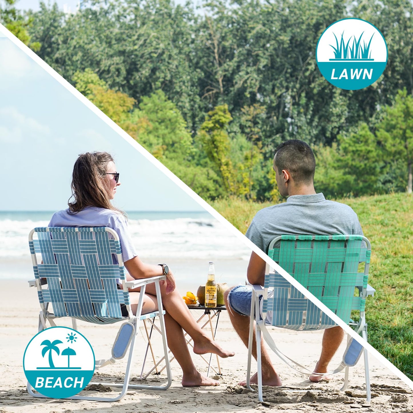 WEJOY Outdoor Folding Webbed Lawn Beach Chair