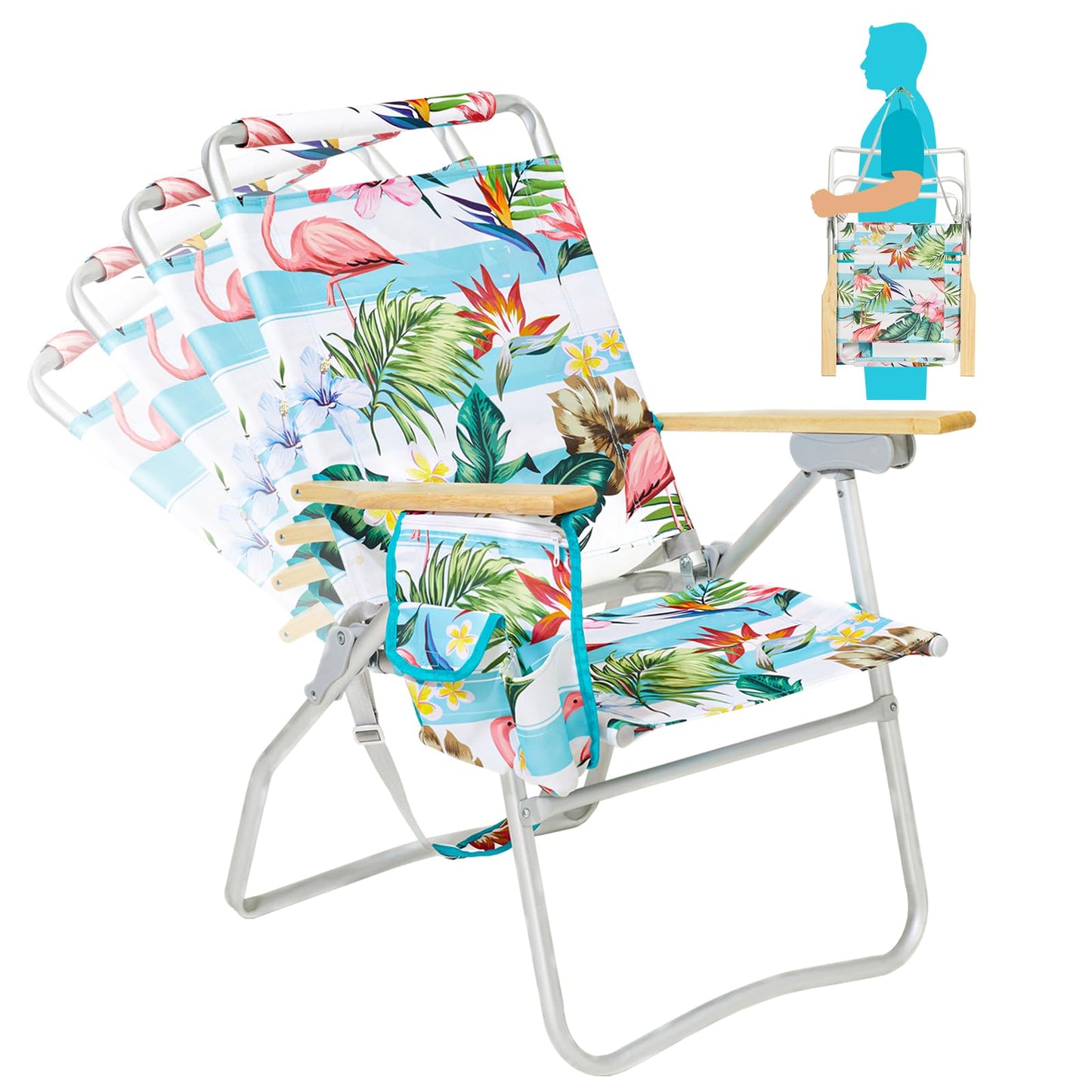WEJOY Premium High Back Beach Chair Aluminum Camping Chair