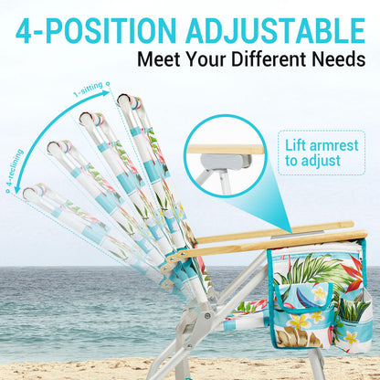 WEJOY Premium High Back Beach Chair Aluminum Camping Chair