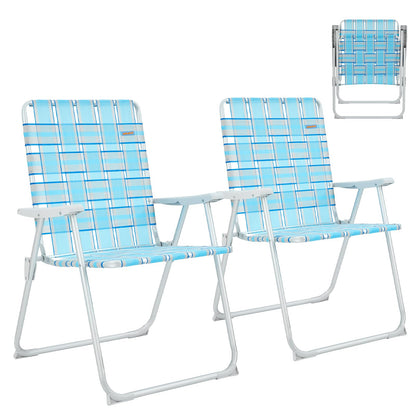 WEJOY 2 Pack Portable Folding Webbed Lawn Beach Chair