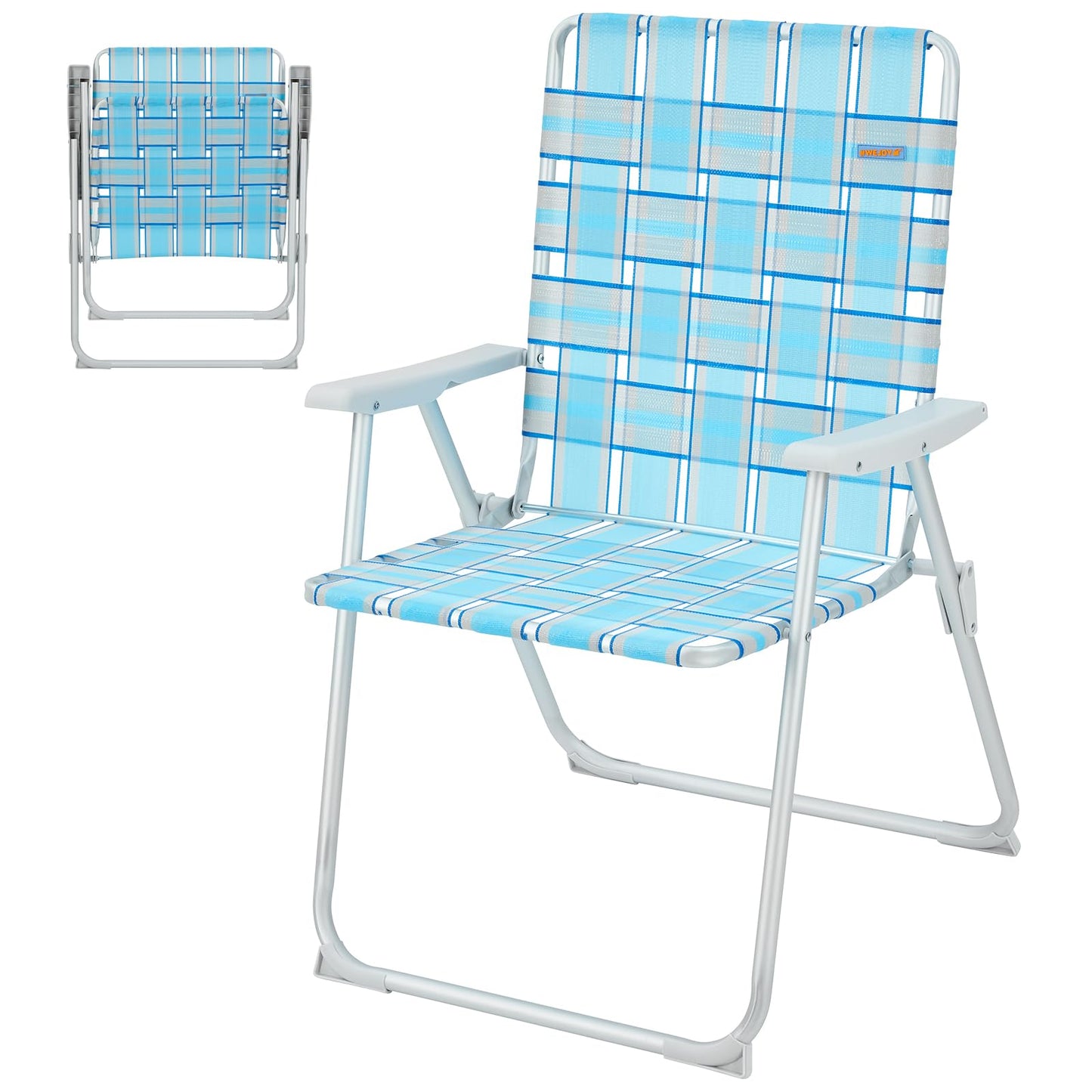 WEJOY 2 Pack Portable Folding Webbed Lawn Beach Chair