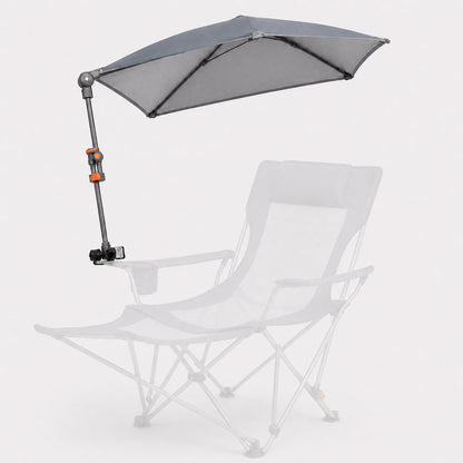 HoverShade Clip-On Umbrella for Beach Chairs, UPF 50+ Adjustable Chair Shade with Clamp, 360° Rotating Canopy & Carry Bag