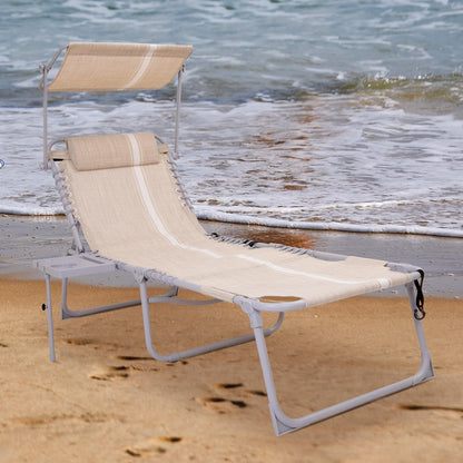 WEJOY Teslin Beach Lounge Chair Plus with Umbrella & Face Hole