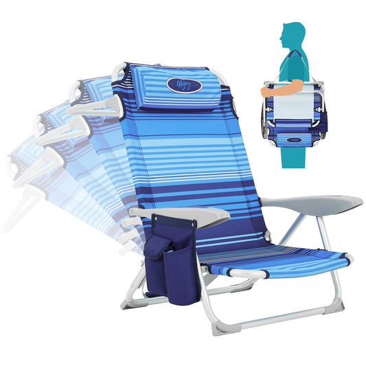 WEJOY Adjustable 4-Position Portable Reclining Beach Chair