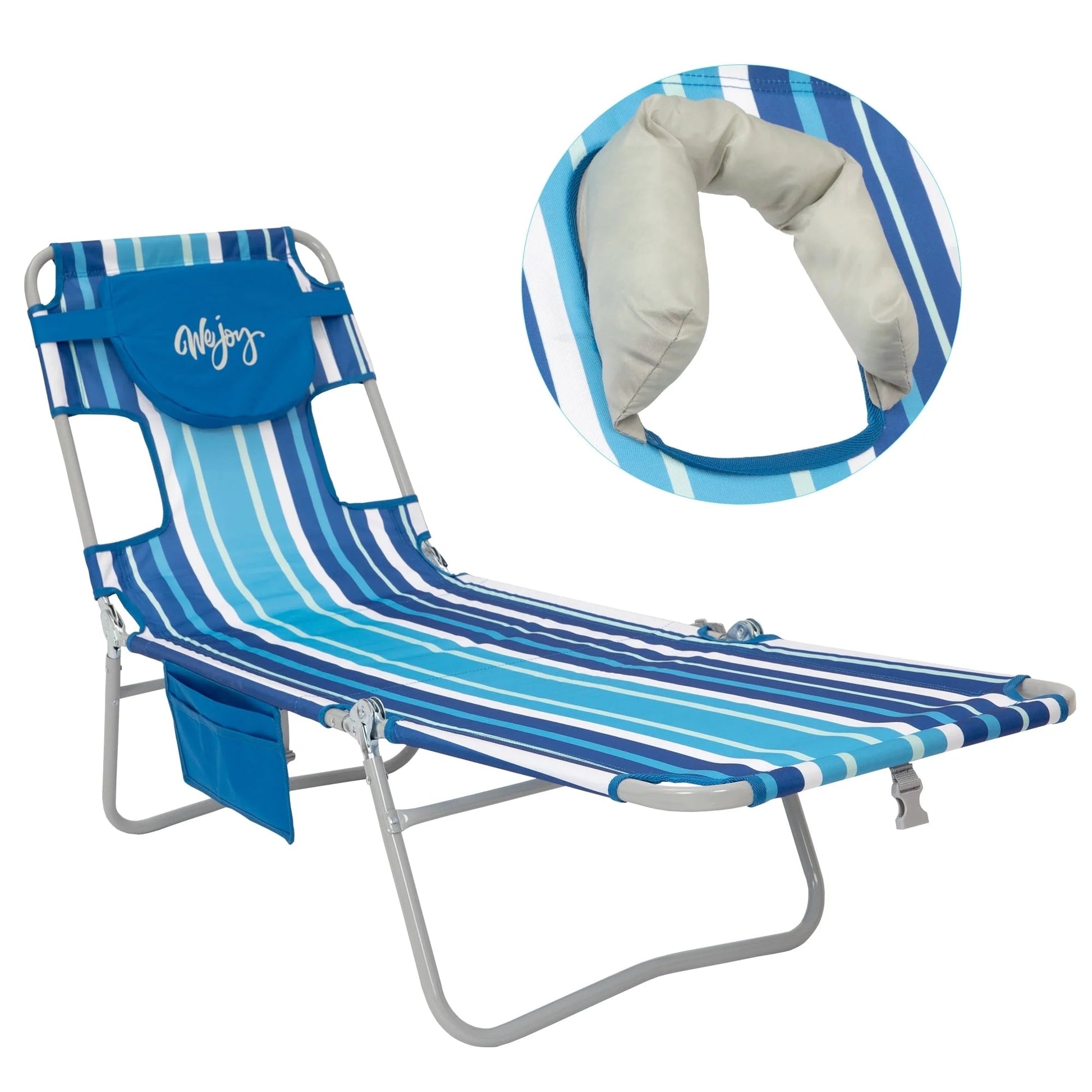 WEJOY Premium 5-Position Adjustable Chaise Lounge Tanning SunBathing Lounge Chair Striped