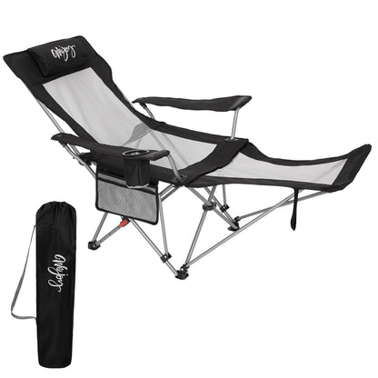 WEJOY 4-Position Reclining Camp Chair Black