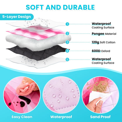 WEJOY Waterproof Picnic Blanket â€?Sandproof Beach Mat for 4 Adults Easy Clean
