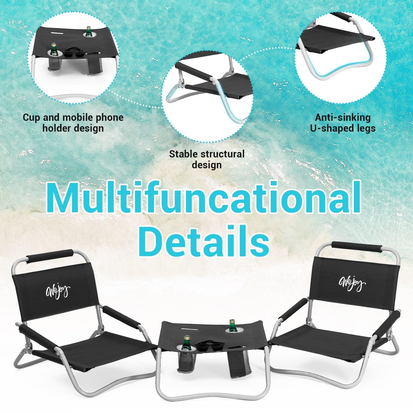 WEJOY Fully Folding Table and Chair Set